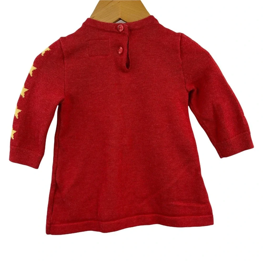 Baby Gap Junk Food Wonder Woman Red Gold Sweater‎ Dress Size 3-6 Month